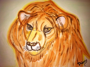 Lion painting by Carol Dabney