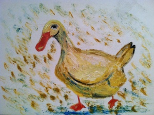 watercolor painting "duck" by Carol Dabneywatercolor "duck" by Carol Dabney