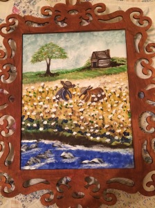 My cotton field watercolor painting