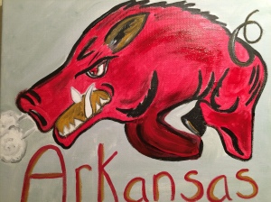 My Razorback Arkansas watercolor (Sold)